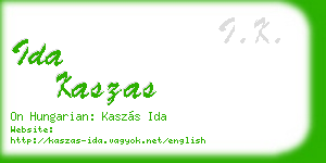 ida kaszas business card