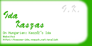 ida kaszas business card